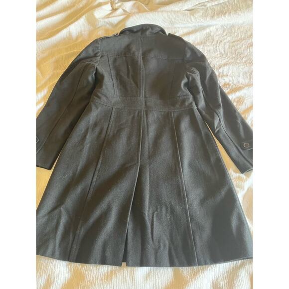 Kenneth Cole Reaction Wool Blend Trench Coat Jacket Preppy Academia Women Small - Picture 3 of 16